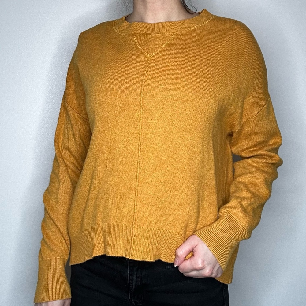 Universe Thread Rust Orange Scoop Front Sweater Shirt Sweater XS
